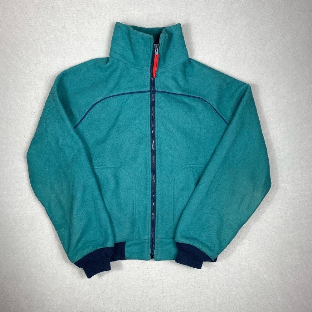 Vintage Woolrich Fleece Jacket Women's Large Teal 90s Full Zip Outdoor